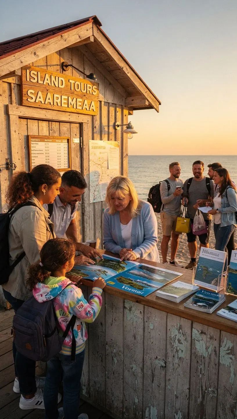 Fööniks-kaart, millel on tähistatud parvlaevade marsruudid ja peatuskohad Eesti saartel.